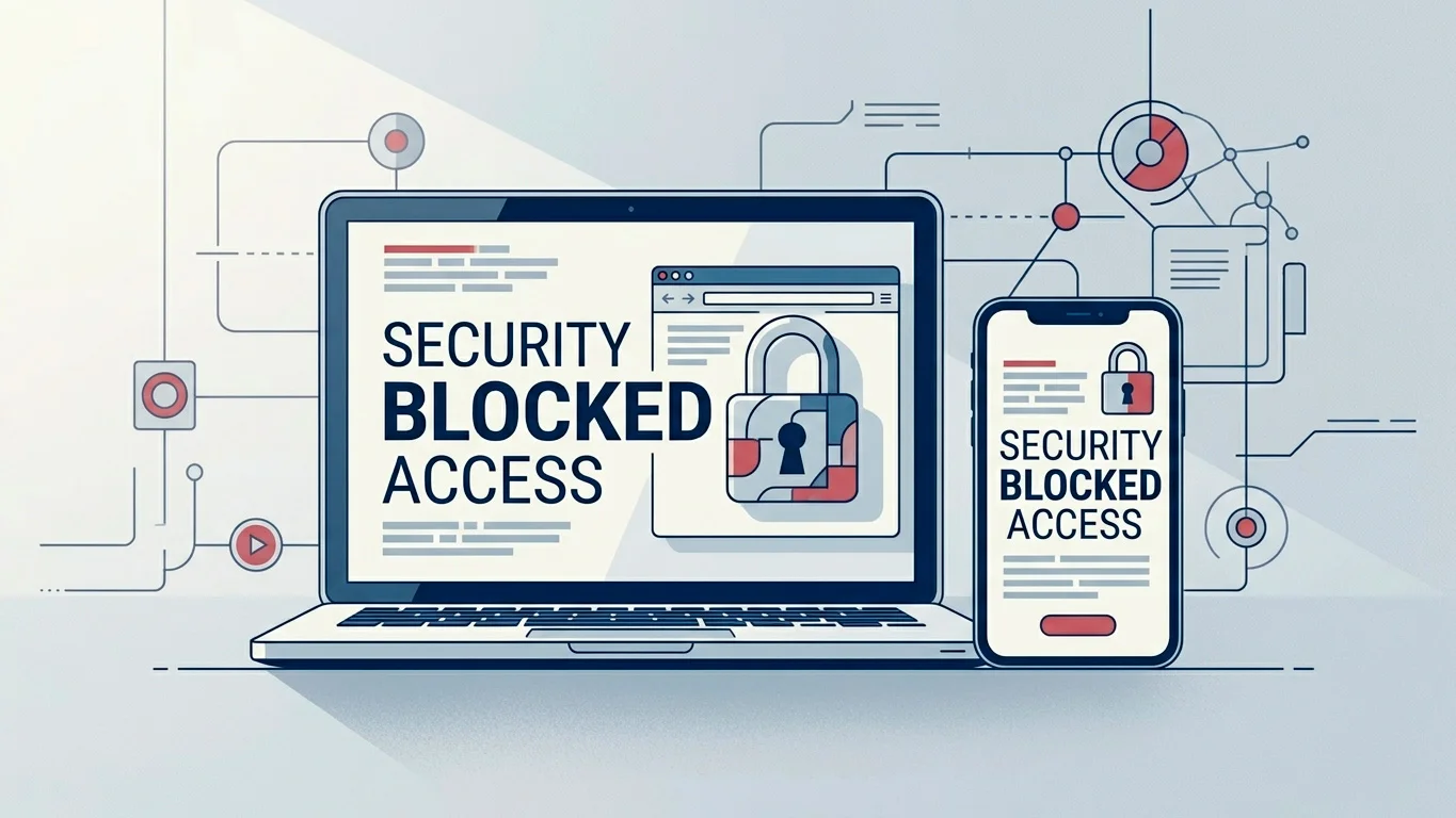 Stylised illustration of a device showing a block screen when a gambling domain is requested