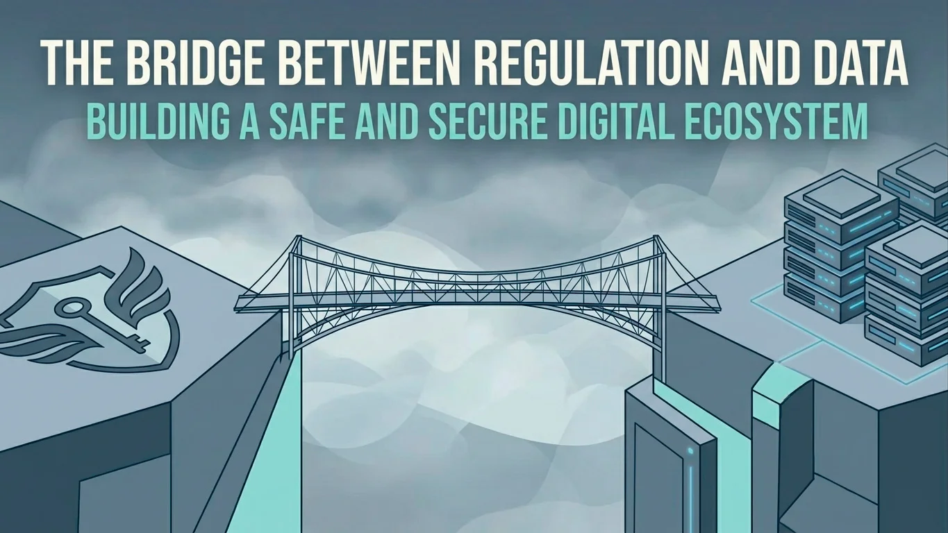 Visual metaphor of a regulatory bridge connecting UK licensing to a self-exclusion register