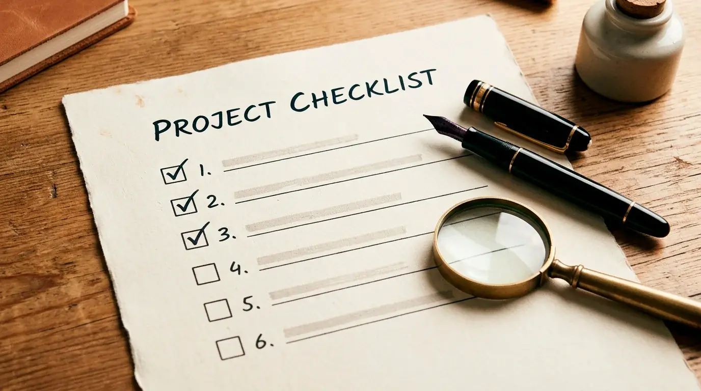 Stylised checklist representing offshore casino due diligence steps